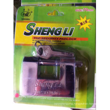 Chrome Plated Hardened Solid Steel Rectangular Padlock with Vane Keys